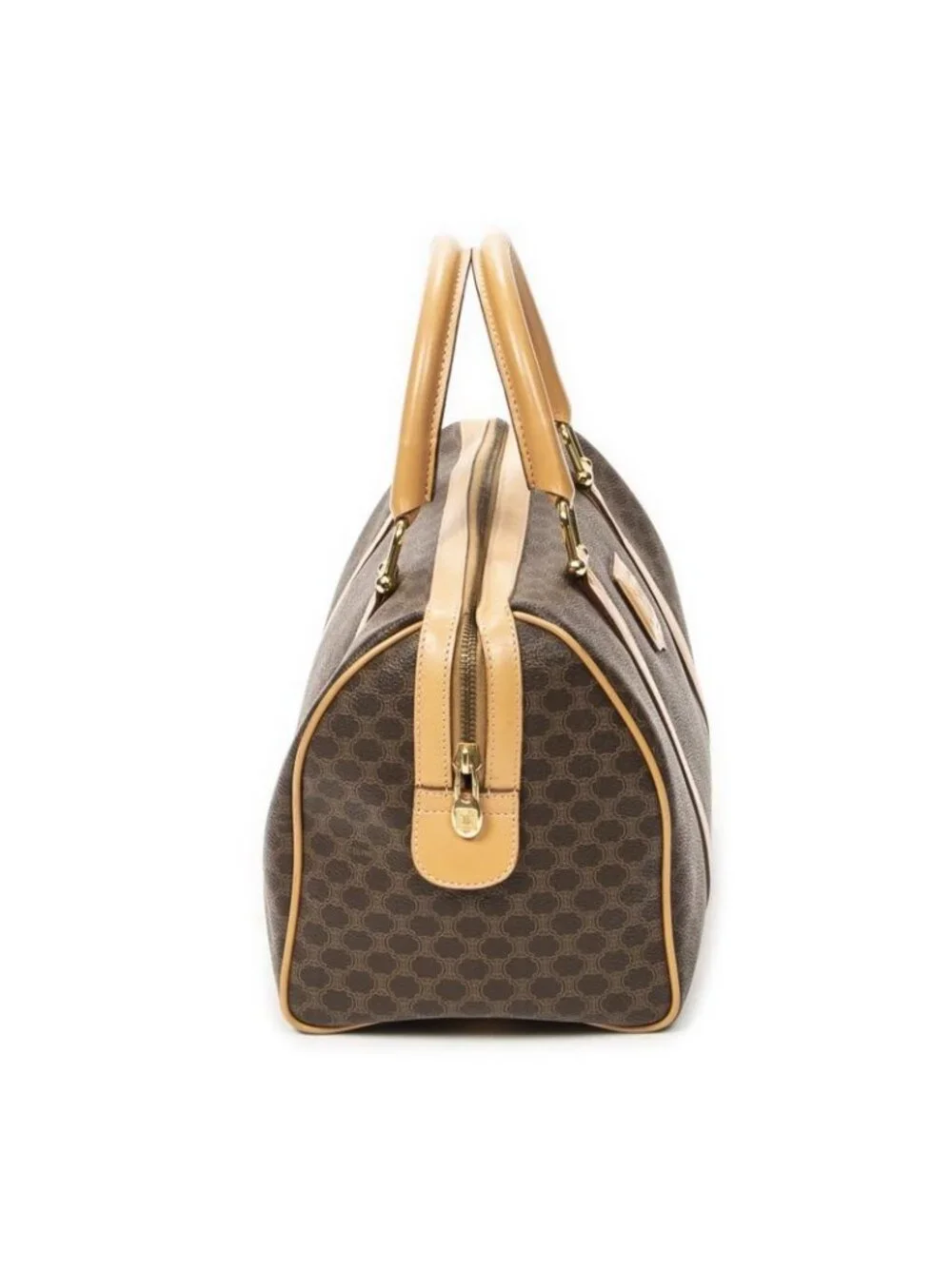 Celine Small Boston Brown Macadam Canvas Shoulder Bag - Picture 4 of 10